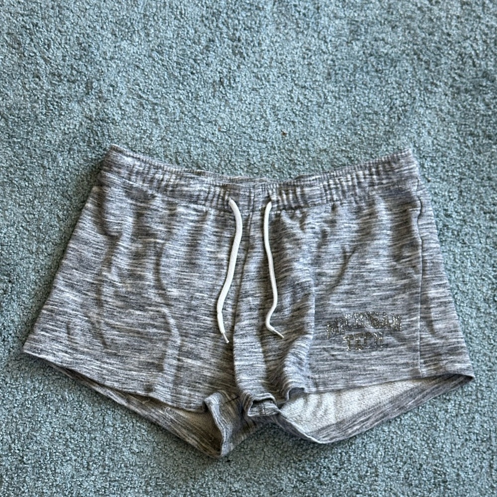 Gray Michigan Tech pajama shorts